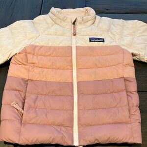 Patagonia Pink and Beige Puffer Jacket